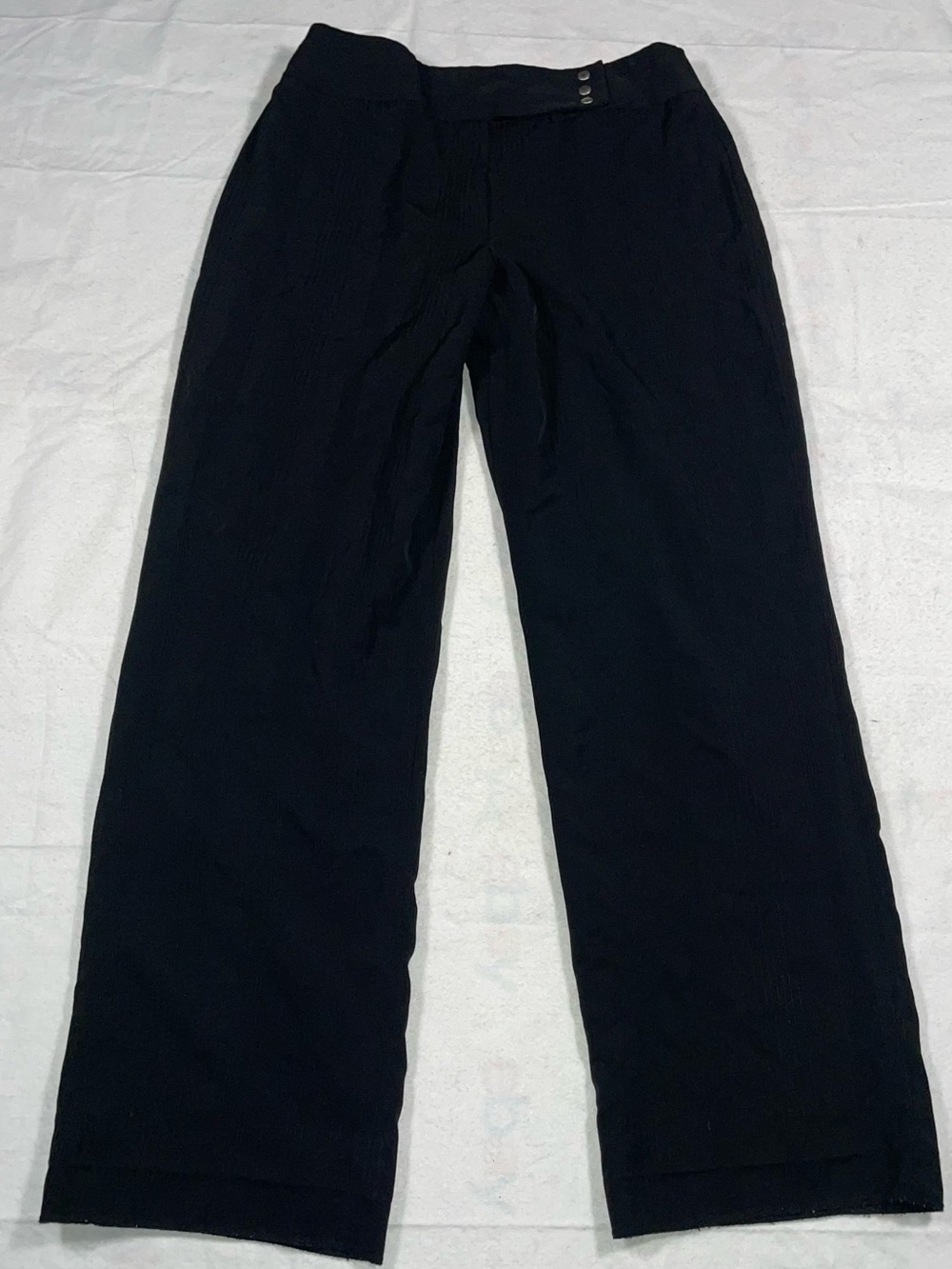 Larry Levine Stretch 10 Texture Stripes Triple Button Belt Loop Trousers Y2K